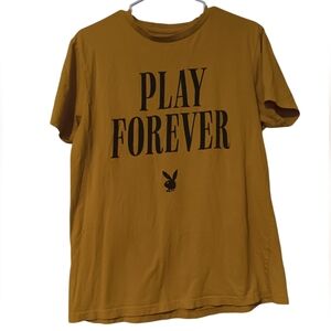 Playboy T Shirt Double Sided Butterfly Pin Up Yellow Forever Worn Size M